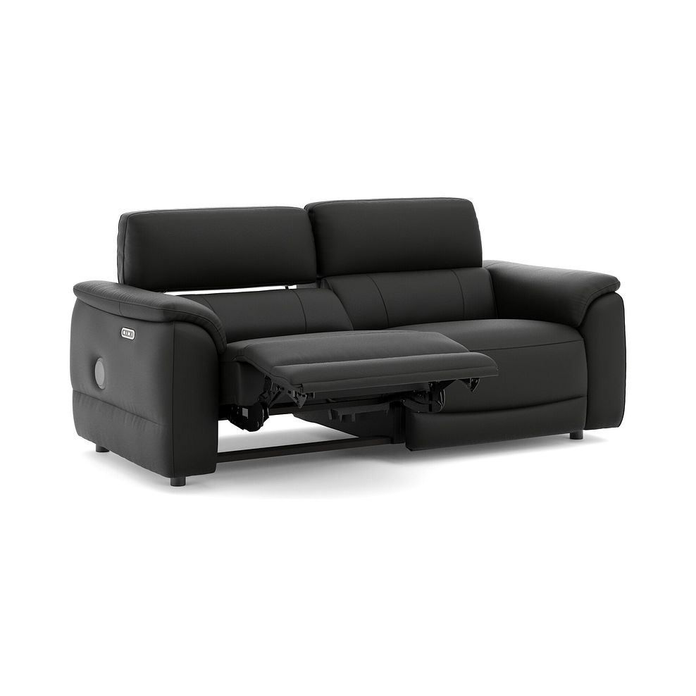 Phoenix 3 Seater Power Recliner Sofa with Adjustable Power Headrests and Speakers in  Jet Black Leather 3
