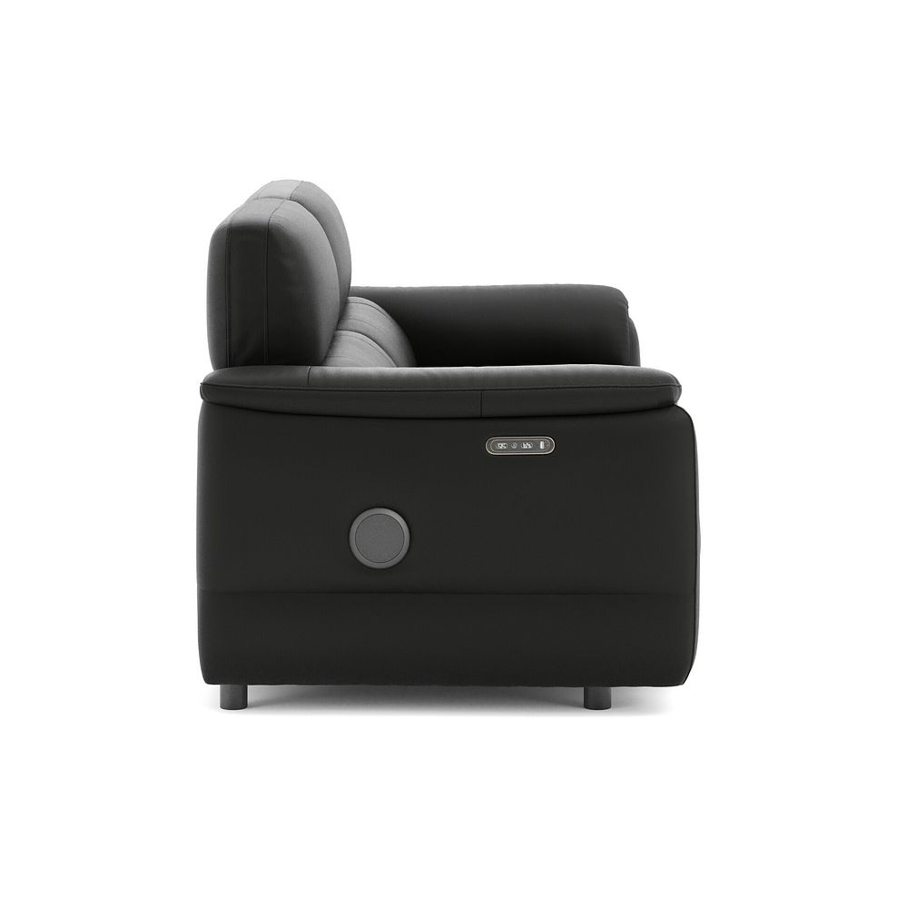 Phoenix 3 Seater Power Recliner Sofa with Adjustable Power Headrests and Speakers in  Jet Black Leather 4
