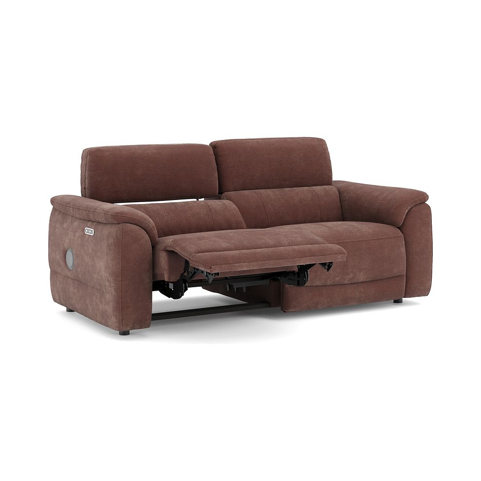 Phoenix 3 Seater Power Recliner Sofa with Adjustable Power Headrests and Speakers in  Manhattan Burnt Sienna Fabric 3