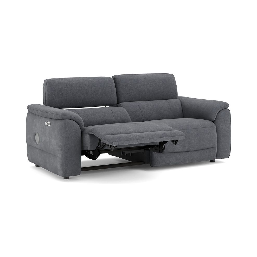 Phoenix 3 Seater Power Recliner Sofa with Adjustable Power Headrests and Speakers in  Manhattan Charcoal Fabric 5