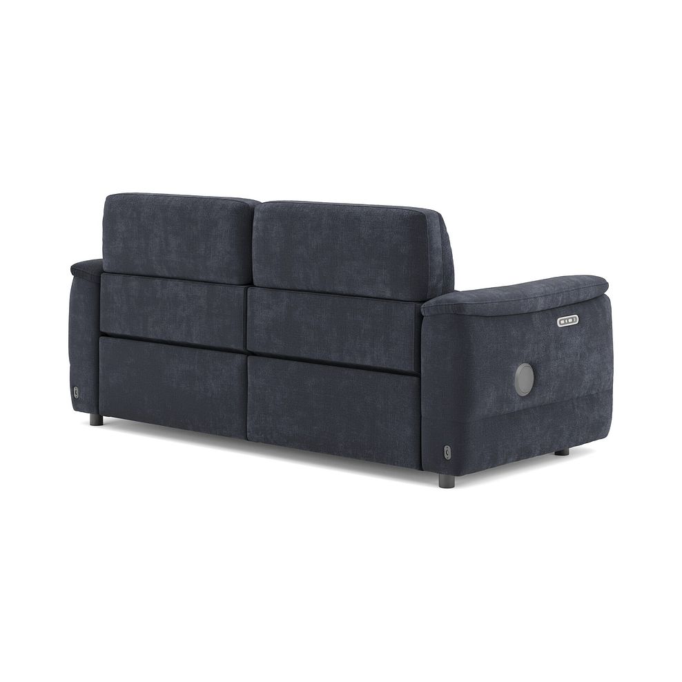 Phoenix 3 Seater Power Recliner Sofa with Adjustable Power Headrests and Speakers in  Manhattan Indigo Fabric 5