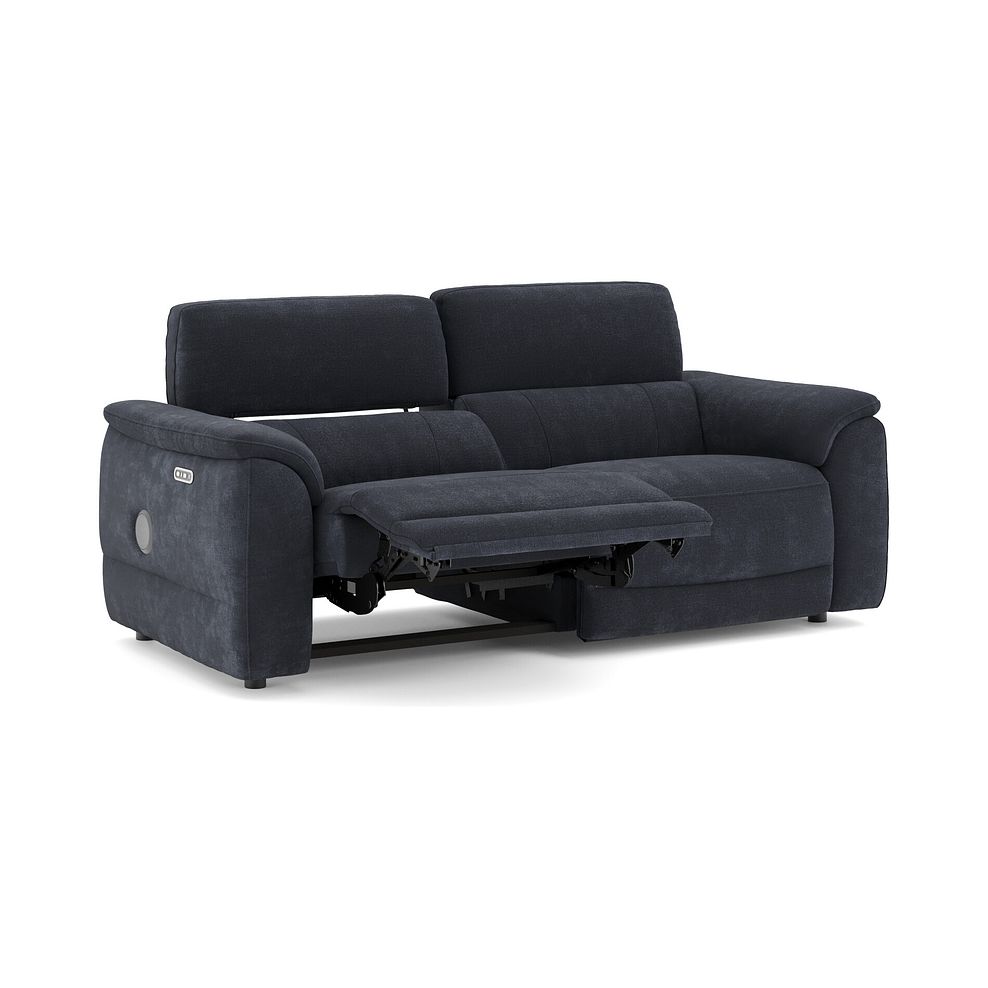 Phoenix 3 Seater Power Recliner Sofa with Adjustable Power Headrests and Speakers in  Manhattan Indigo Fabric 3