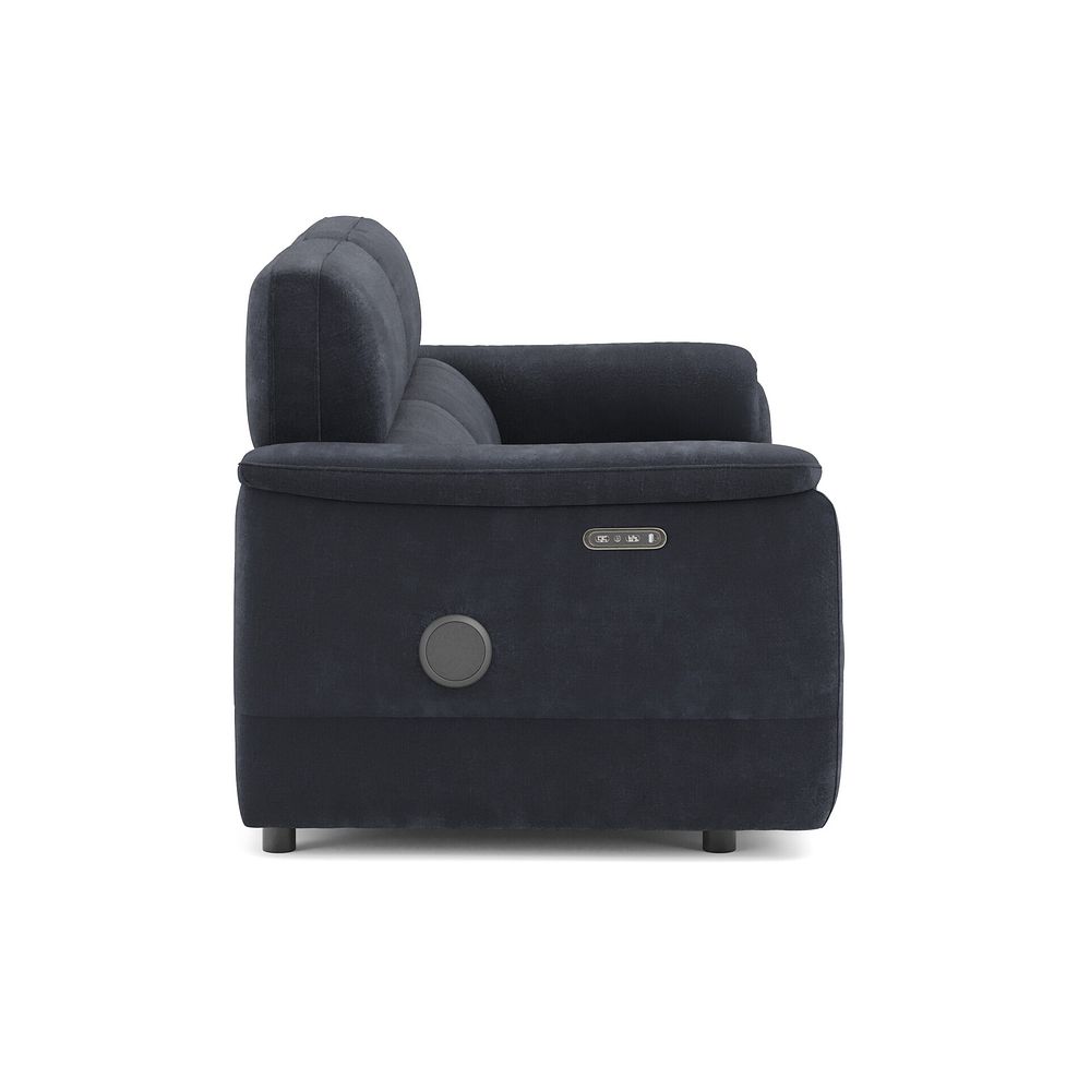 Phoenix 3 Seater Power Recliner Sofa with Adjustable Power Headrests and Speakers in  Manhattan Indigo Fabric 4