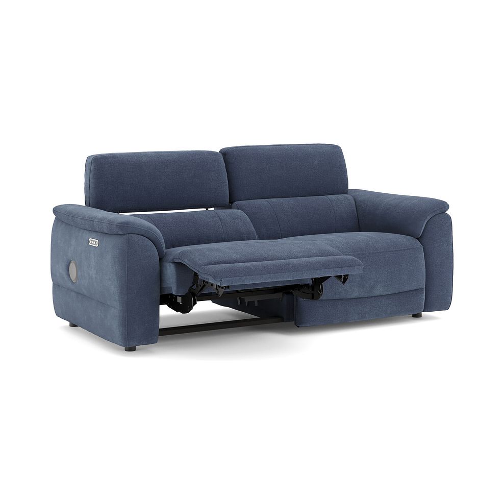 Phoenix 3 Seater Power Recliner Sofa with Adjustable Power Headrests and Speakers in  Manhattan Navy Fabric 3