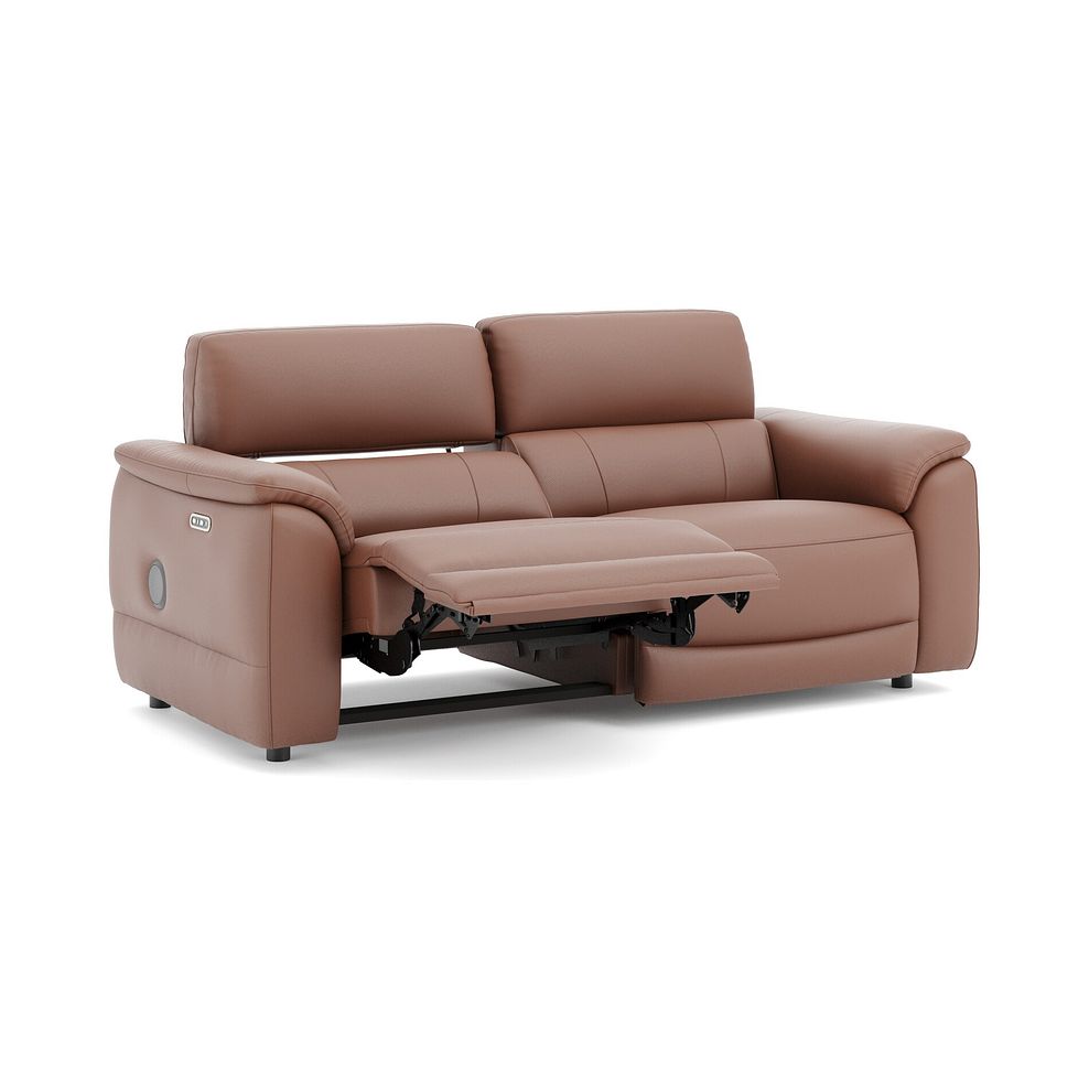 Phoenix 3 Seater Power Recliner Sofa with Adjustable Power Headrests and Speakers in  Mocha Mousse Leather 3
