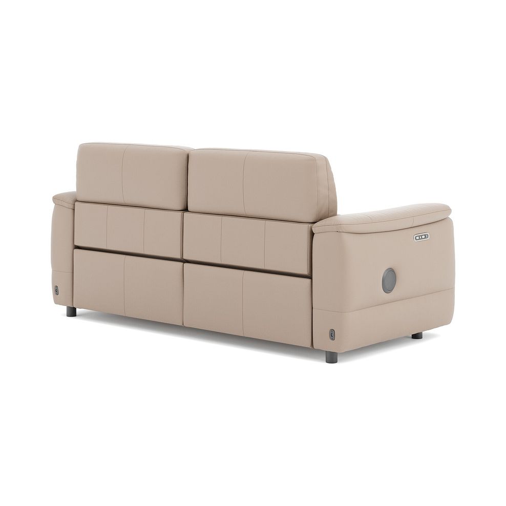 Phoenix 3 Seater Power Recliner Sofa with Adjustable Power Headrests and Speakers in  Mushroom Leather 5