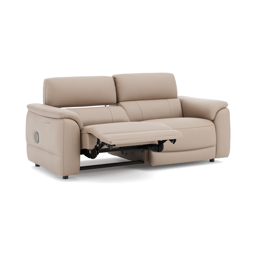 Phoenix 3 Seater Power Recliner Sofa with Adjustable Power Headrests and Speakers in  Mushroom Leather 3