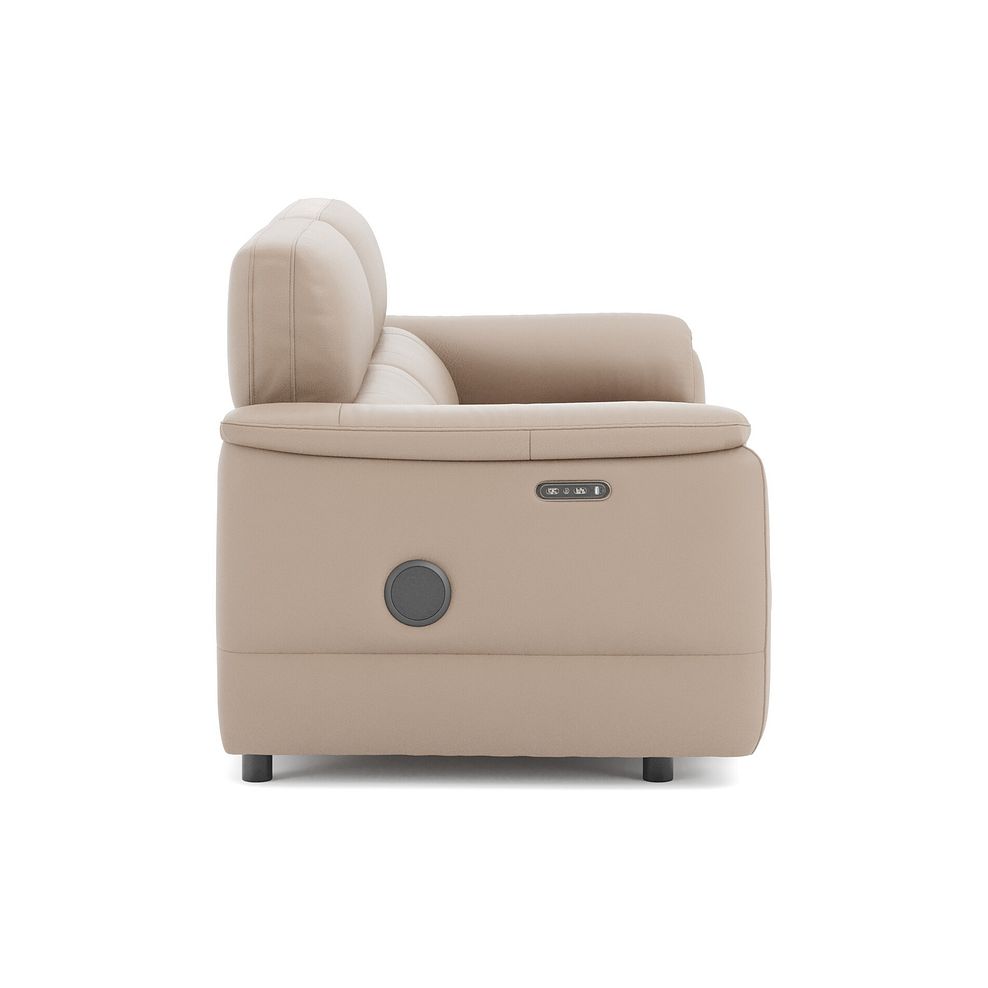 Phoenix 3 Seater Power Recliner Sofa with Adjustable Power Headrests and Speakers in  Mushroom Leather 4