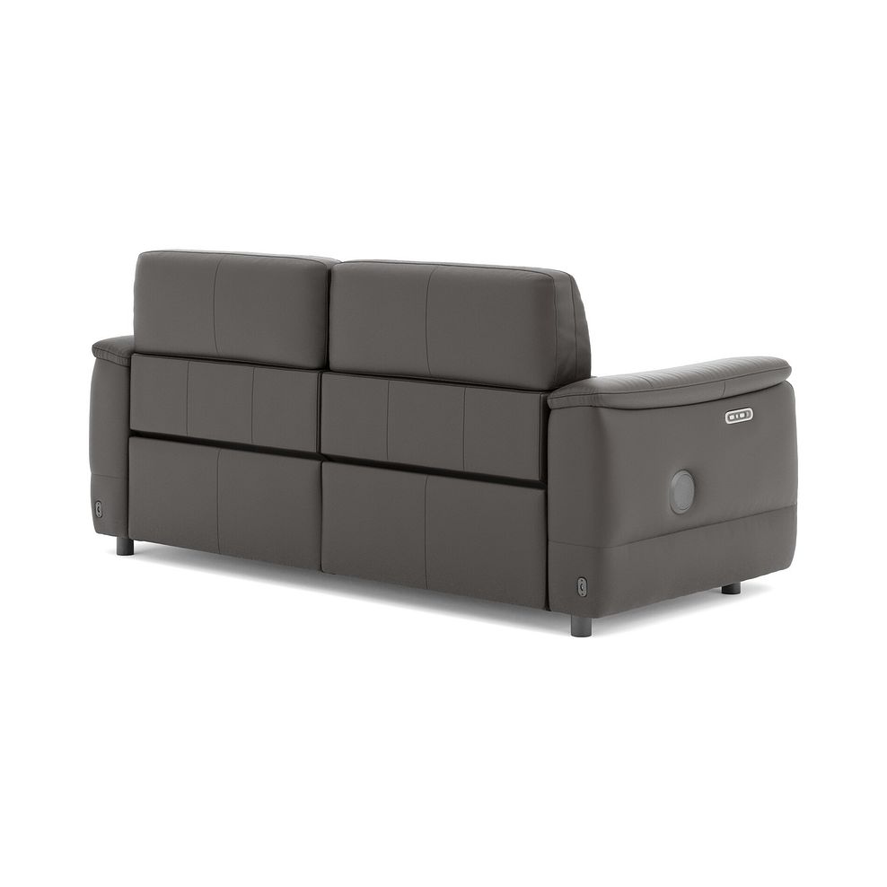 Phoenix 3 Seater Power Recliner Sofa with Adjustable Power Headrests and Speakers in  Storm Leather 5