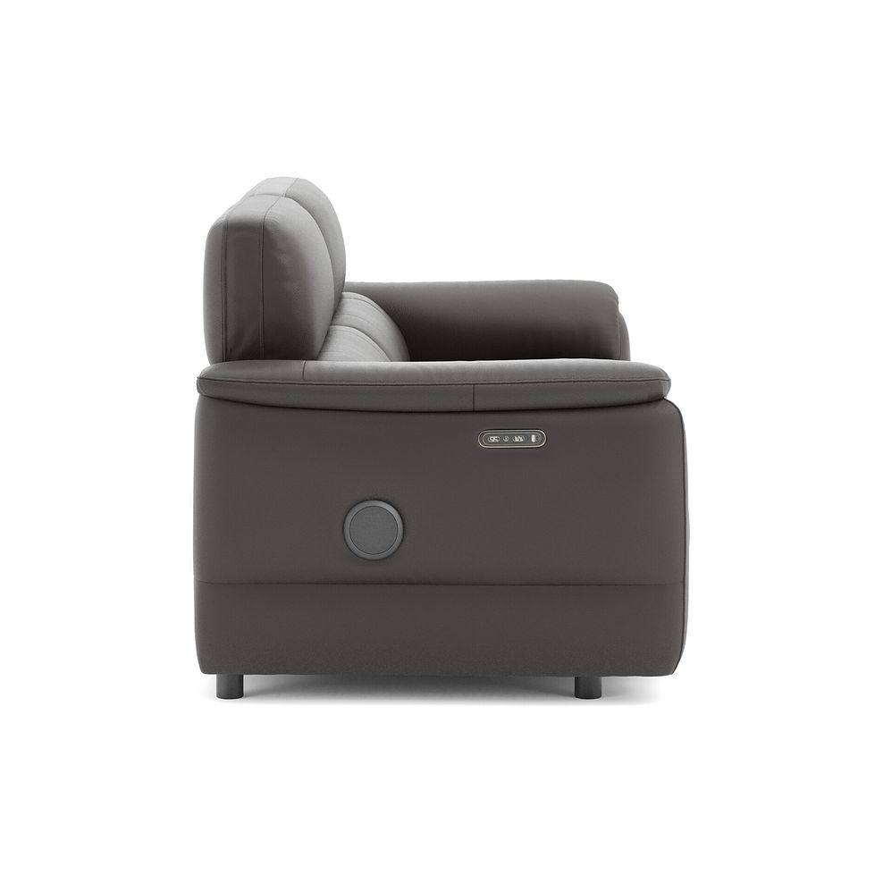 Phoenix 3 Seater Power Recliner Sofa with Adjustable Power Headrests and Speakers in  Storm Leather 4