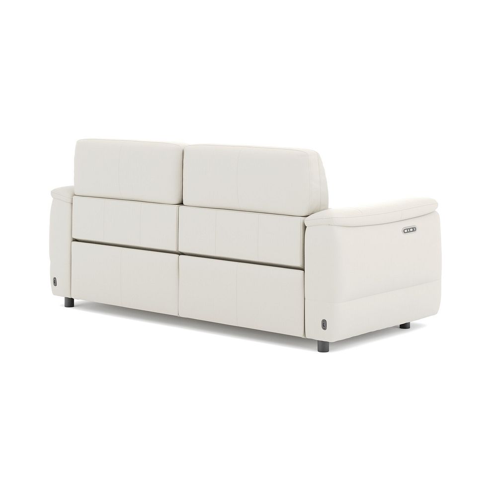 Phoenix 3 Seater Power Recliner Sofa with Adjustable Power Headrests in  Bone China Leather 5