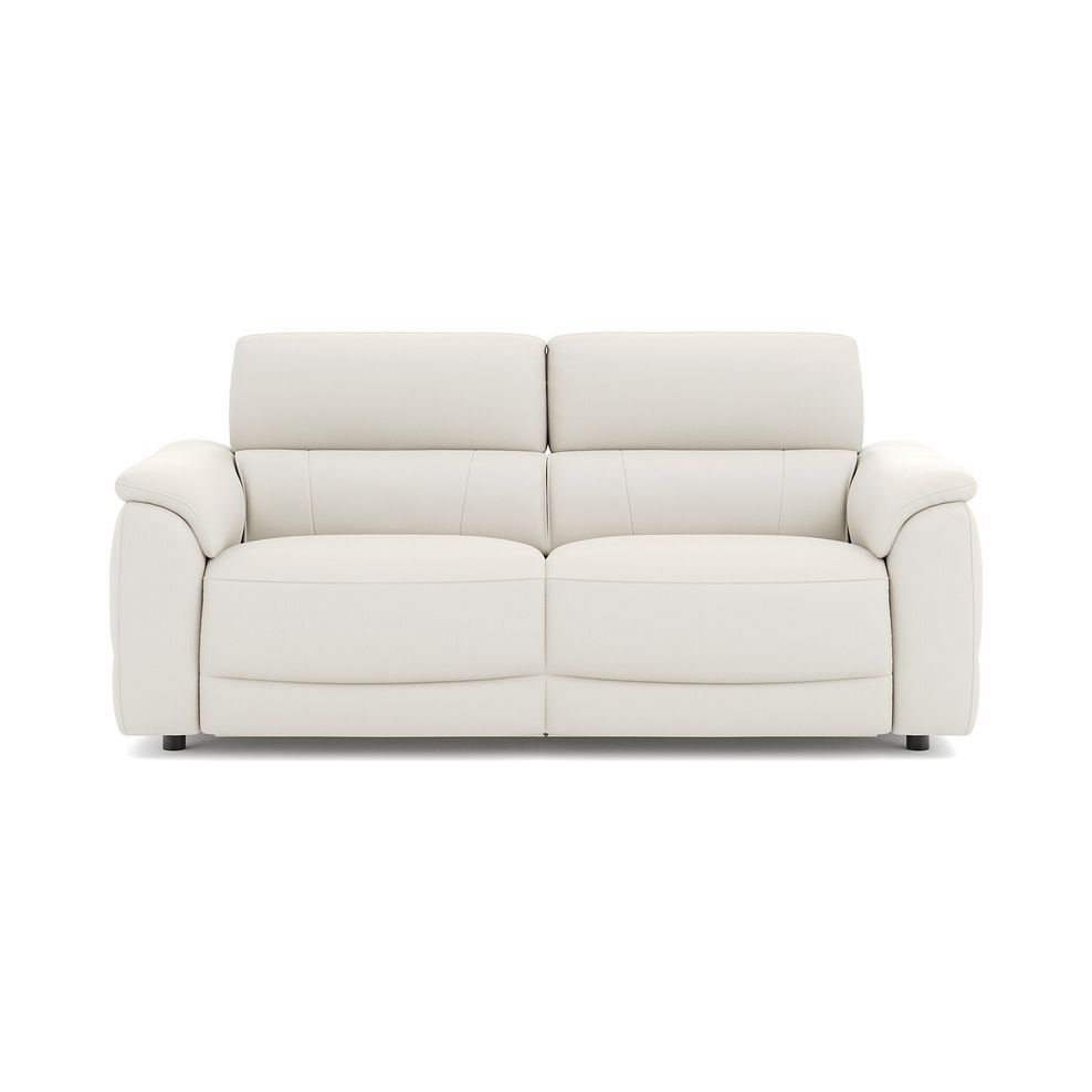 Phoenix 3 Seater Power Recliner Sofa with Adjustable Power Headrests in  Bone China Leather 2