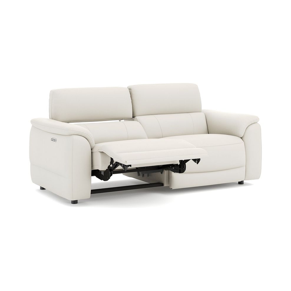 Phoenix 3 Seater Power Recliner Sofa with Adjustable Power Headrests in  Bone China Leather 3