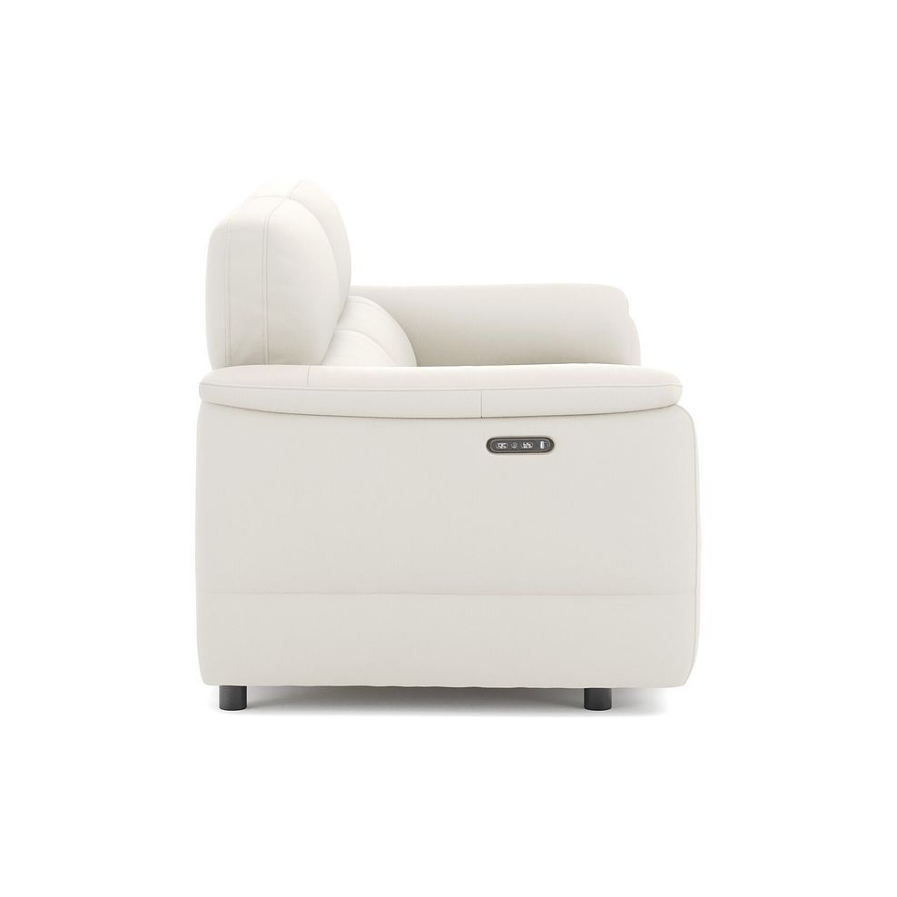 Phoenix 3 Seater Power Recliner Sofa with Adjustable Power Headrests in  Bone China Leather 4