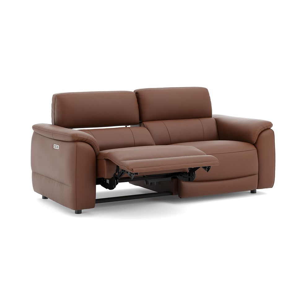 Phoenix 3 Seater Power Recliner Sofa with Adjustable Power Headrests in  Cognac Leather 3