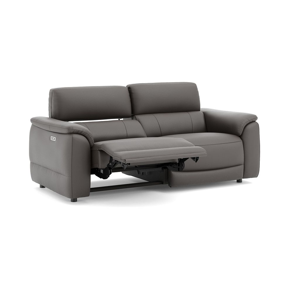 Phoenix 3 Seater Power Recliner Sofa with Adjustable Power Headrests in  Elephant Grey Leather 3