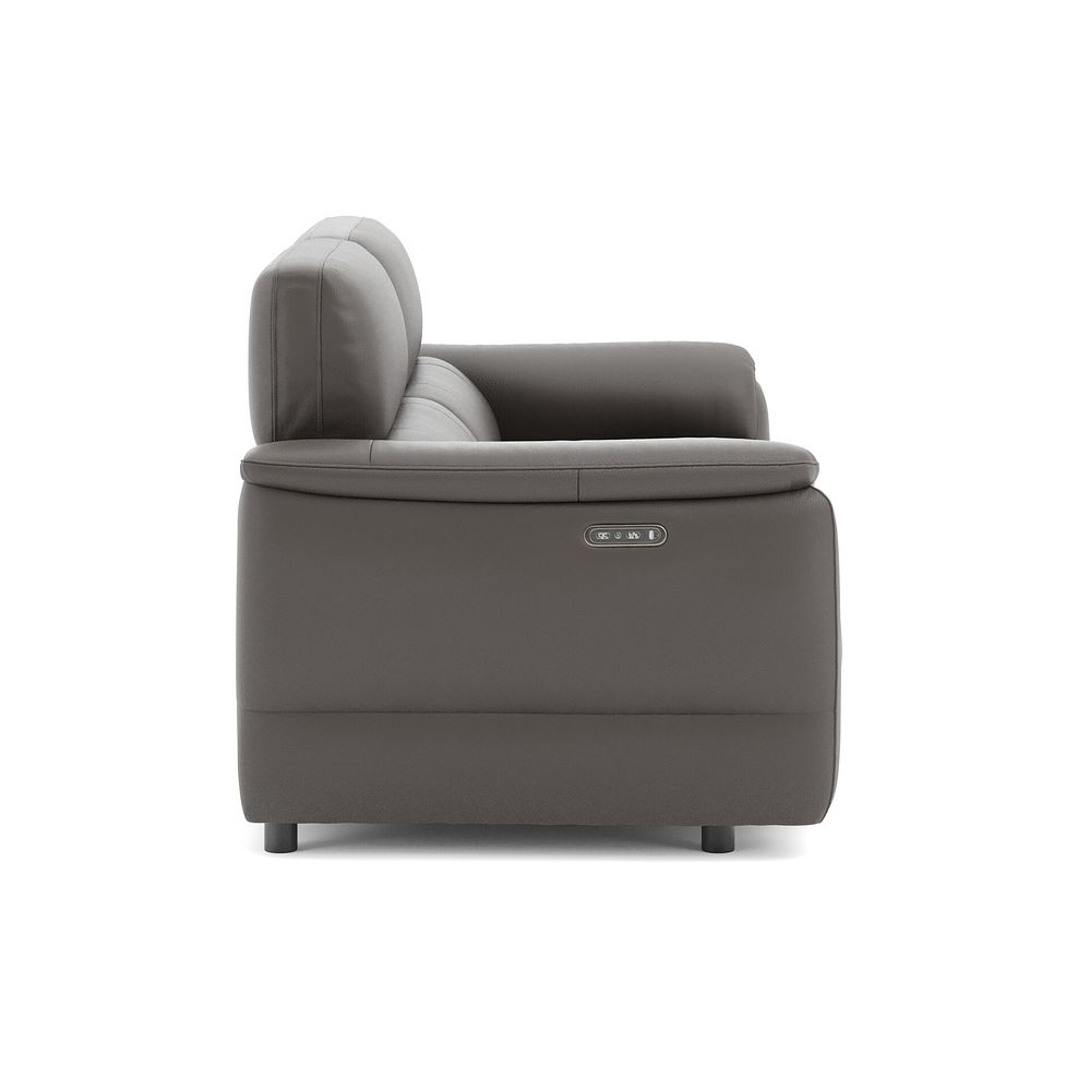 Phoenix 3 Seater Power Recliner Sofa with Adjustable Power Headrests in  Elephant Grey Leather 4