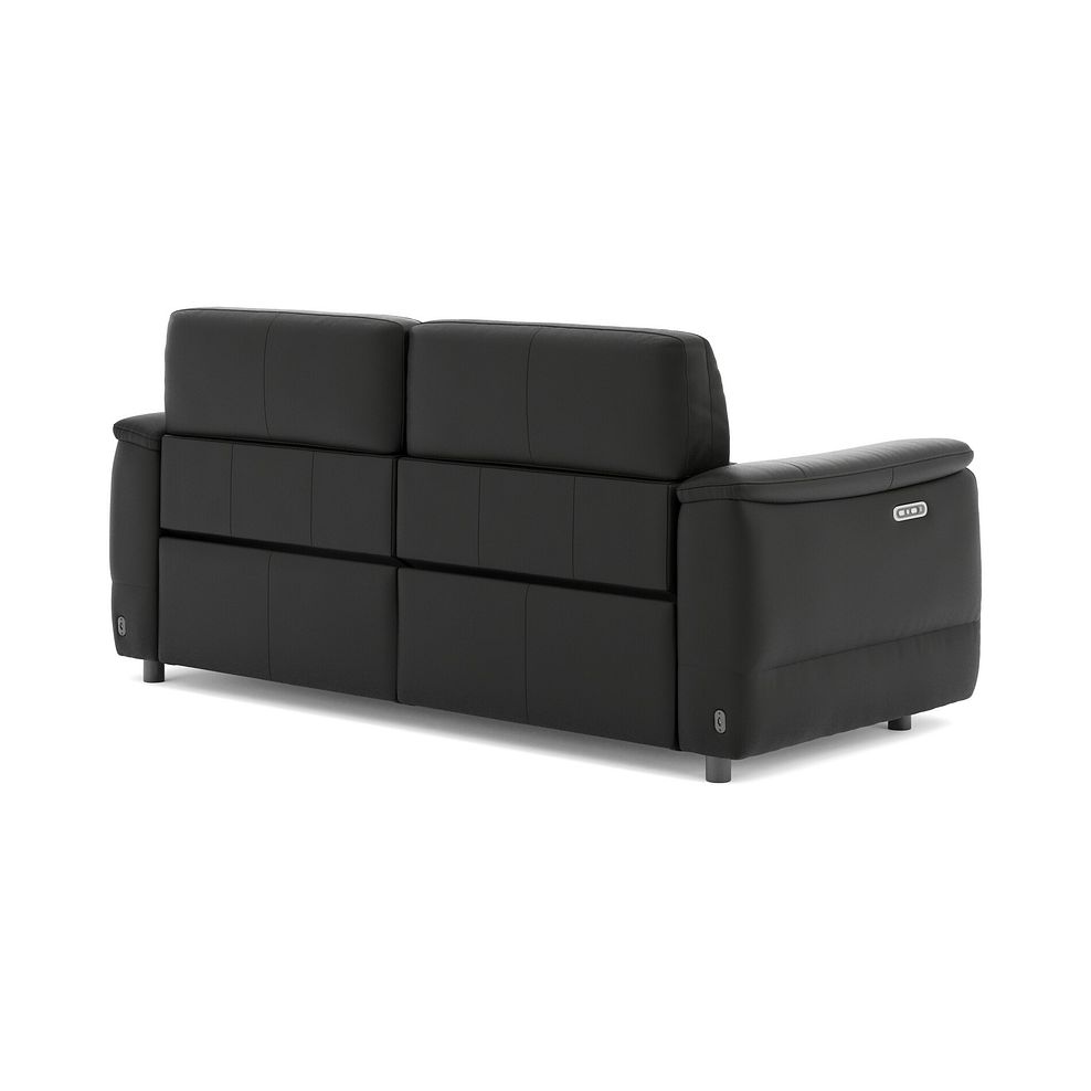 Phoenix 3 Seater Power Recliner Sofa with Adjustable Power Headrests in  Jet Black Leather 5