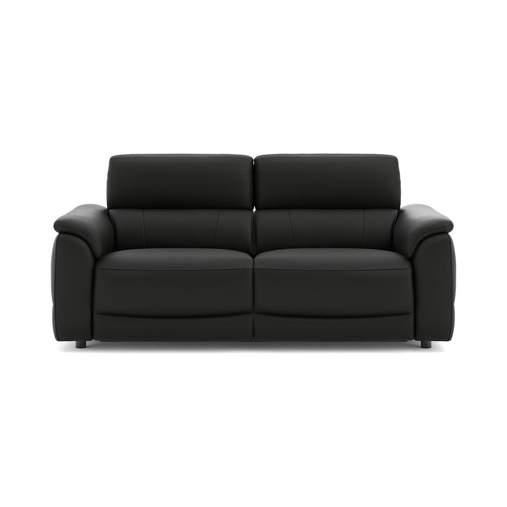 Phoenix 3 Seater Power Recliner Sofa with Adjustable Power Headrests in  Jet Black Leather 2