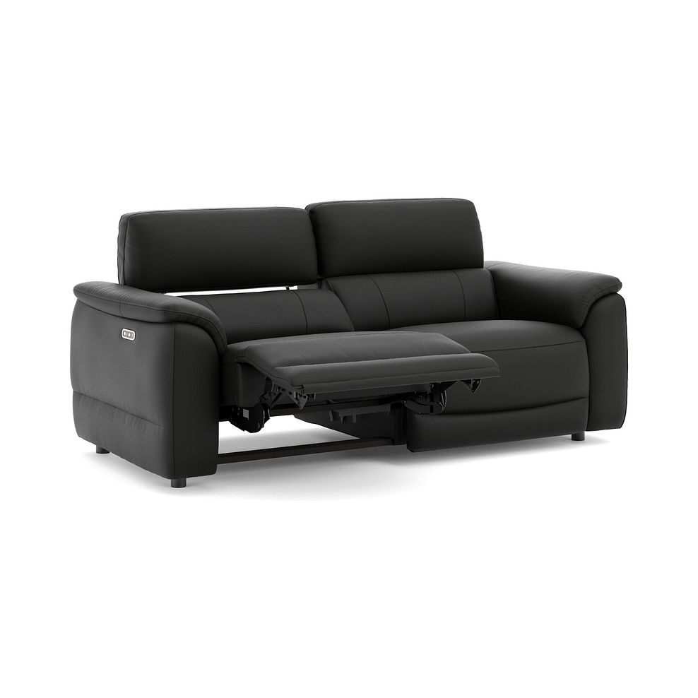 Phoenix 3 Seater Power Recliner Sofa with Adjustable Power Headrests in  Jet Black Leather 3