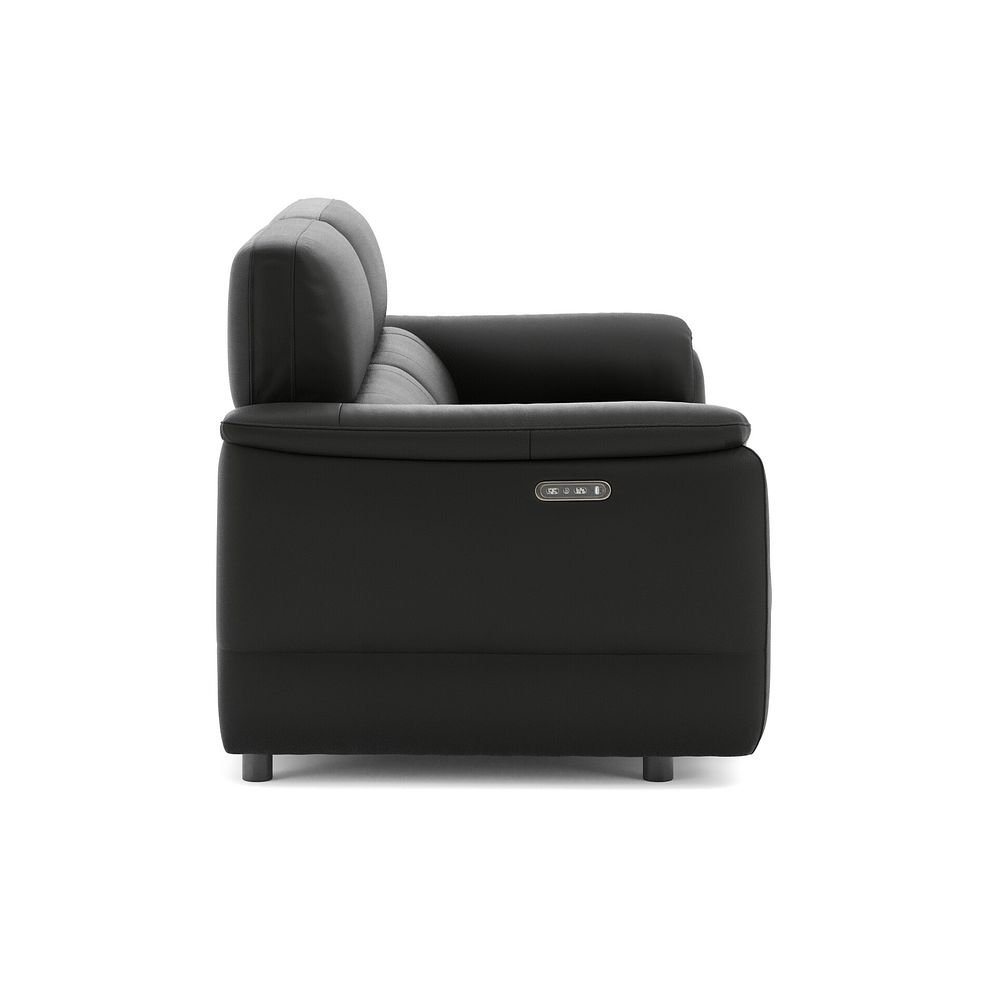 Phoenix 3 Seater Power Recliner Sofa with Adjustable Power Headrests in  Jet Black Leather 4
