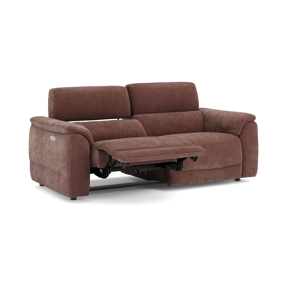 Phoenix 3 Seater Power Recliner Sofa with Adjustable Power Headrests in  Manhattan Burnt Sienna Fabric 3
