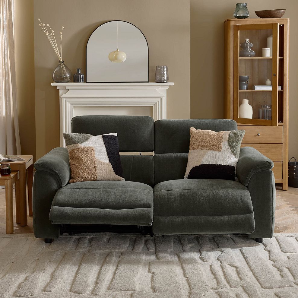 Phoenix 3 Seater Power Recliner Sofa with Adjustable Power Headrests in  Manhattan Pine Fabric 10