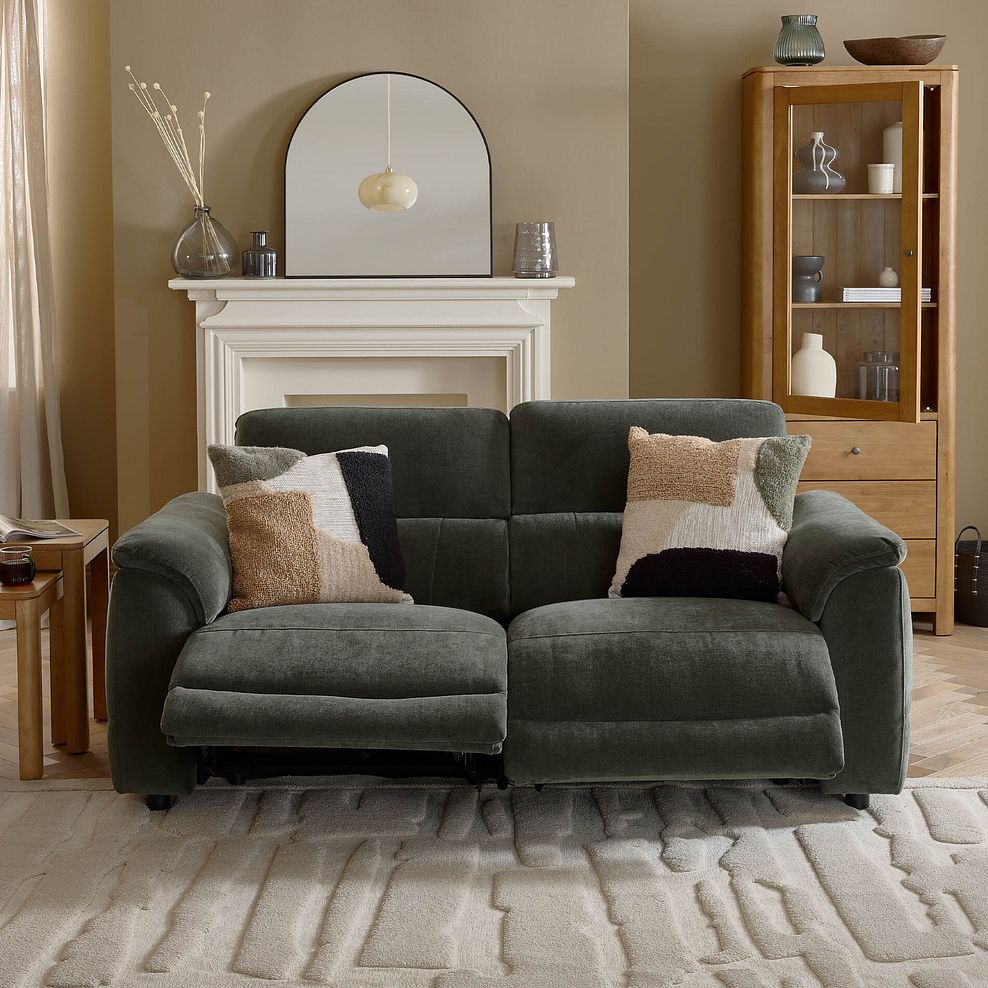 Phoenix 3 Seater Power Recliner Sofa with Adjustable Power Headrests in  Manhattan Pine Fabric 9