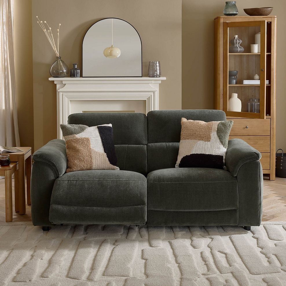 Phoenix 3 Seater Power Recliner Sofa with Adjustable Power Headrests in  Manhattan Pine Fabric 7
