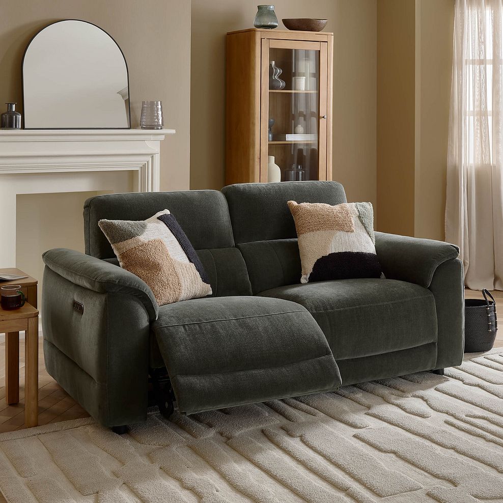 Phoenix 3 Seater Power Recliner Sofa with Adjustable Power Headrests in  Manhattan Pine Fabric 2