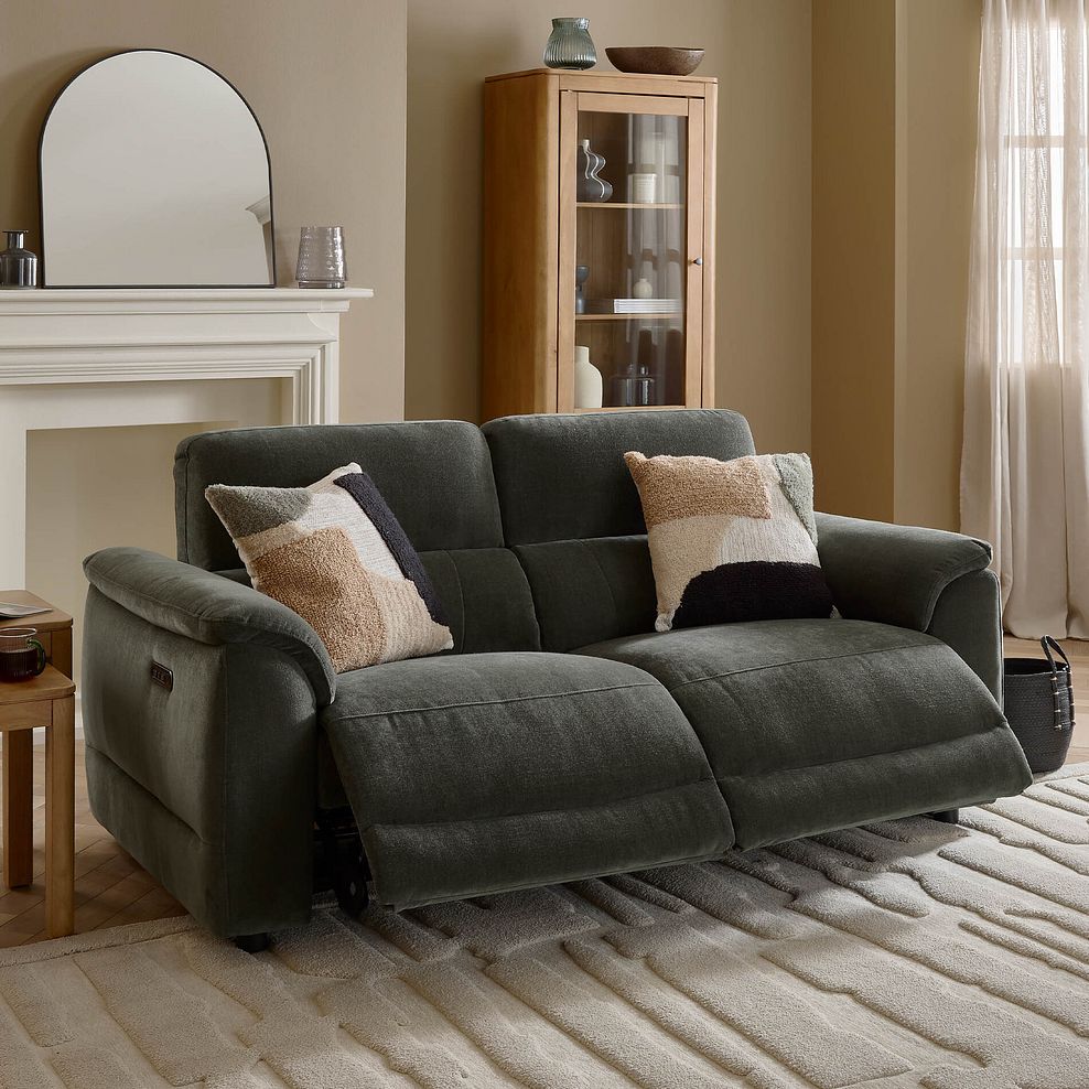 Phoenix 3 Seater Power Recliner Sofa with Adjustable Power Headrests in  Manhattan Pine Fabric 3