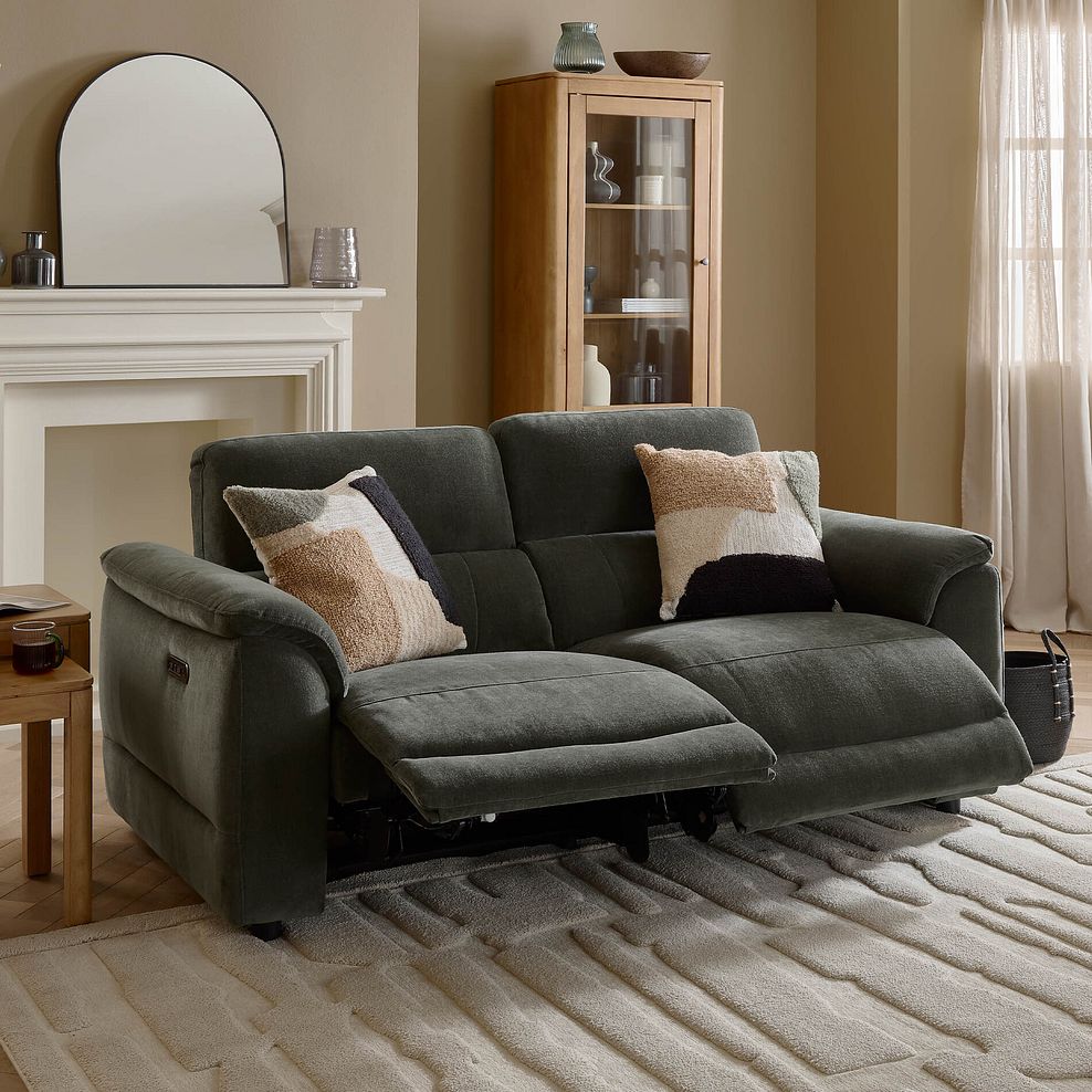 Phoenix 3 Seater Power Recliner Sofa with Adjustable Power Headrests in  Manhattan Pine Fabric 4