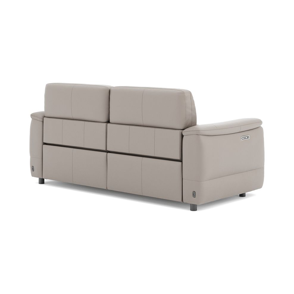 Phoenix 3 Seater Power Recliner Sofa with Adjustable Power Headrests in  Oyster Leather 5