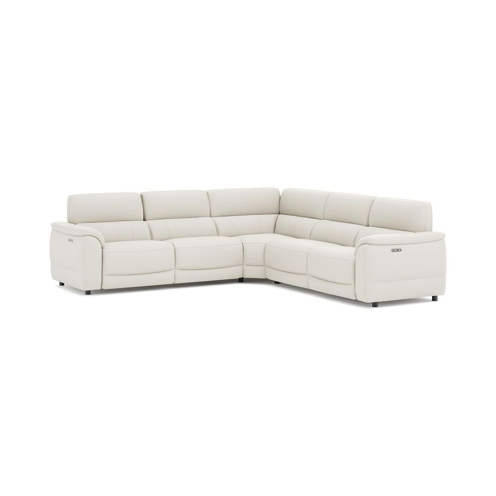 Phoenix Large Corner Electric Recliner Sofa in  Bone China Leather 1