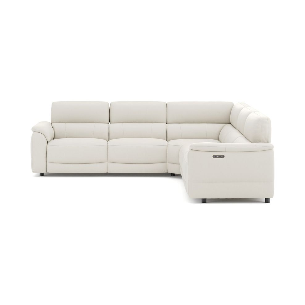 Phoenix Large Corner Electric Recliner Sofa in  Bone China Leather 2