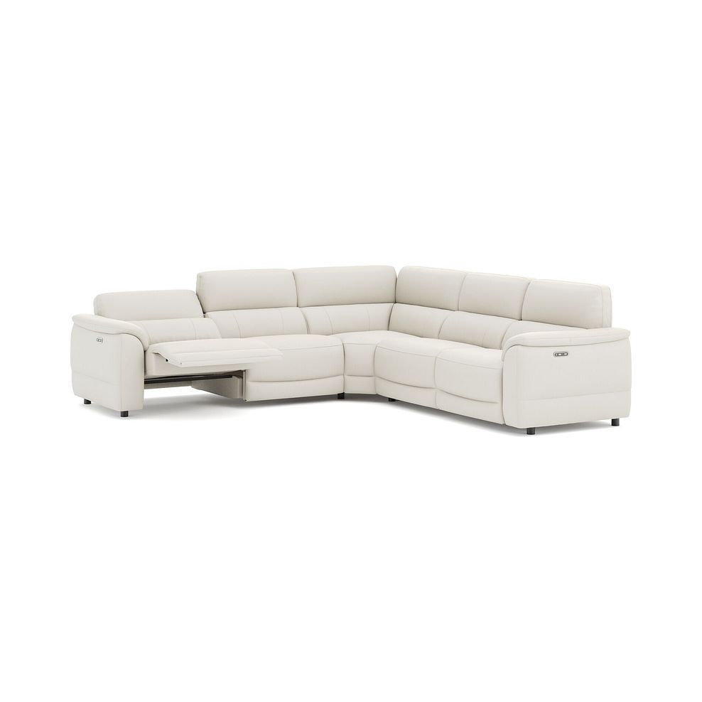 Phoenix Large Corner Electric Recliner Sofa in  Bone China Leather 3