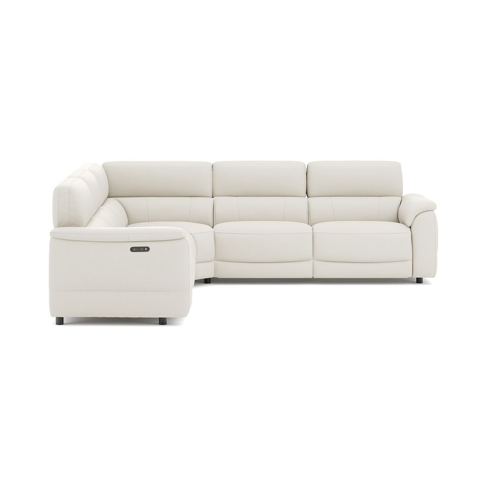 Phoenix Large Corner Electric Recliner Sofa in  Bone China Leather 4