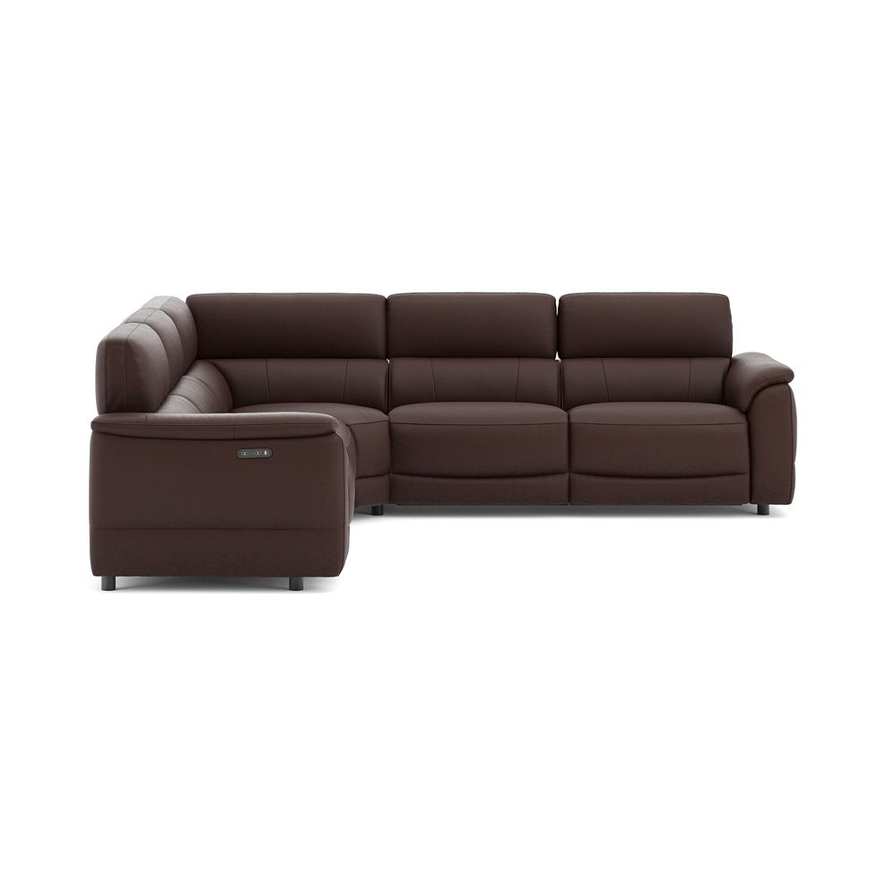 Phoenix Large Corner Electric Recliner Sofa in  Chestnut Leather 4