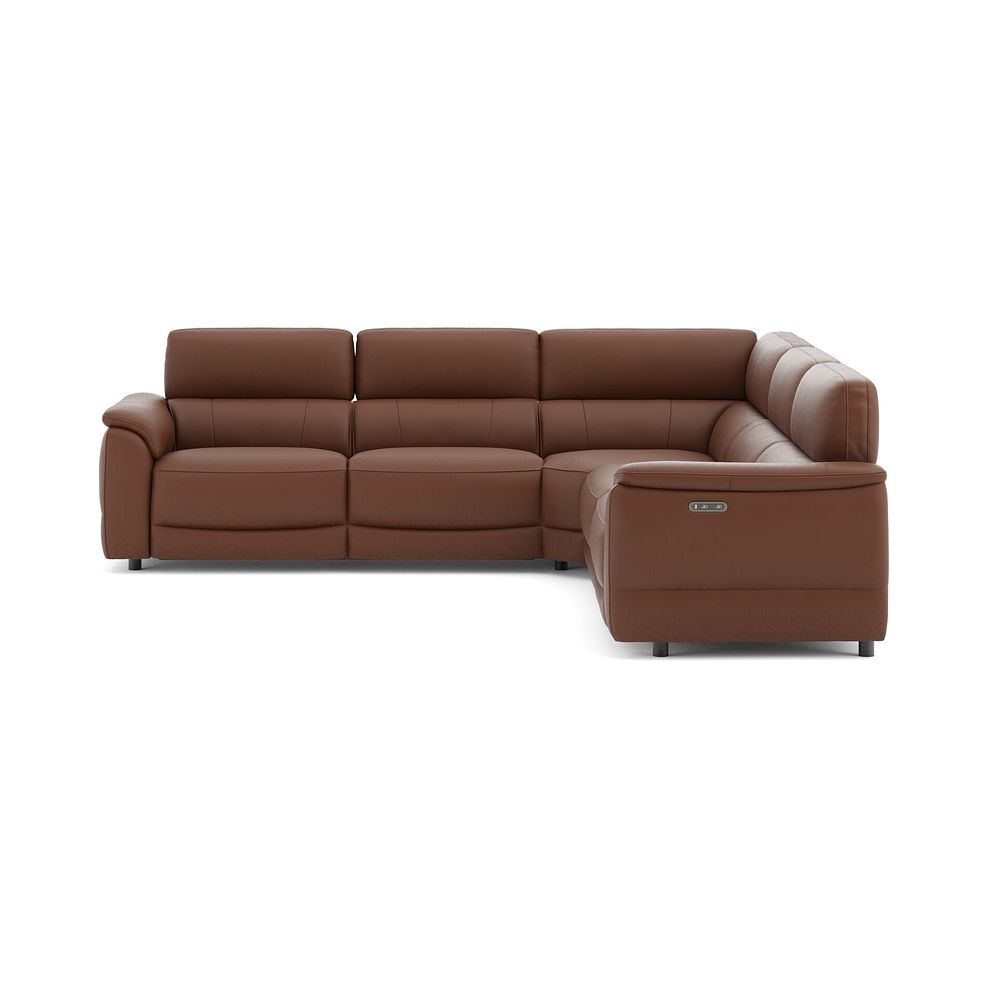 Phoenix Large Corner Electric Recliner Sofa in  Cognac Leather 2