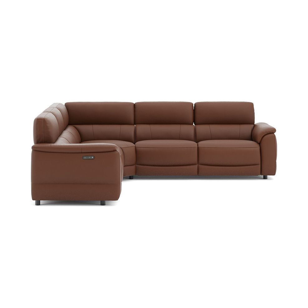 Phoenix Large Corner Electric Recliner Sofa in  Cognac Leather 4