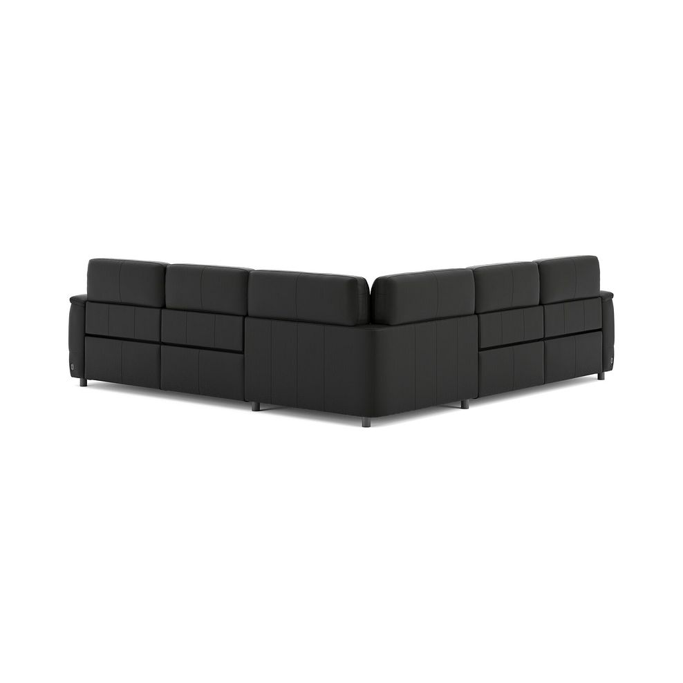 Phoenix Large Corner Electric Recliner Sofa in  Jet Black Leather 5