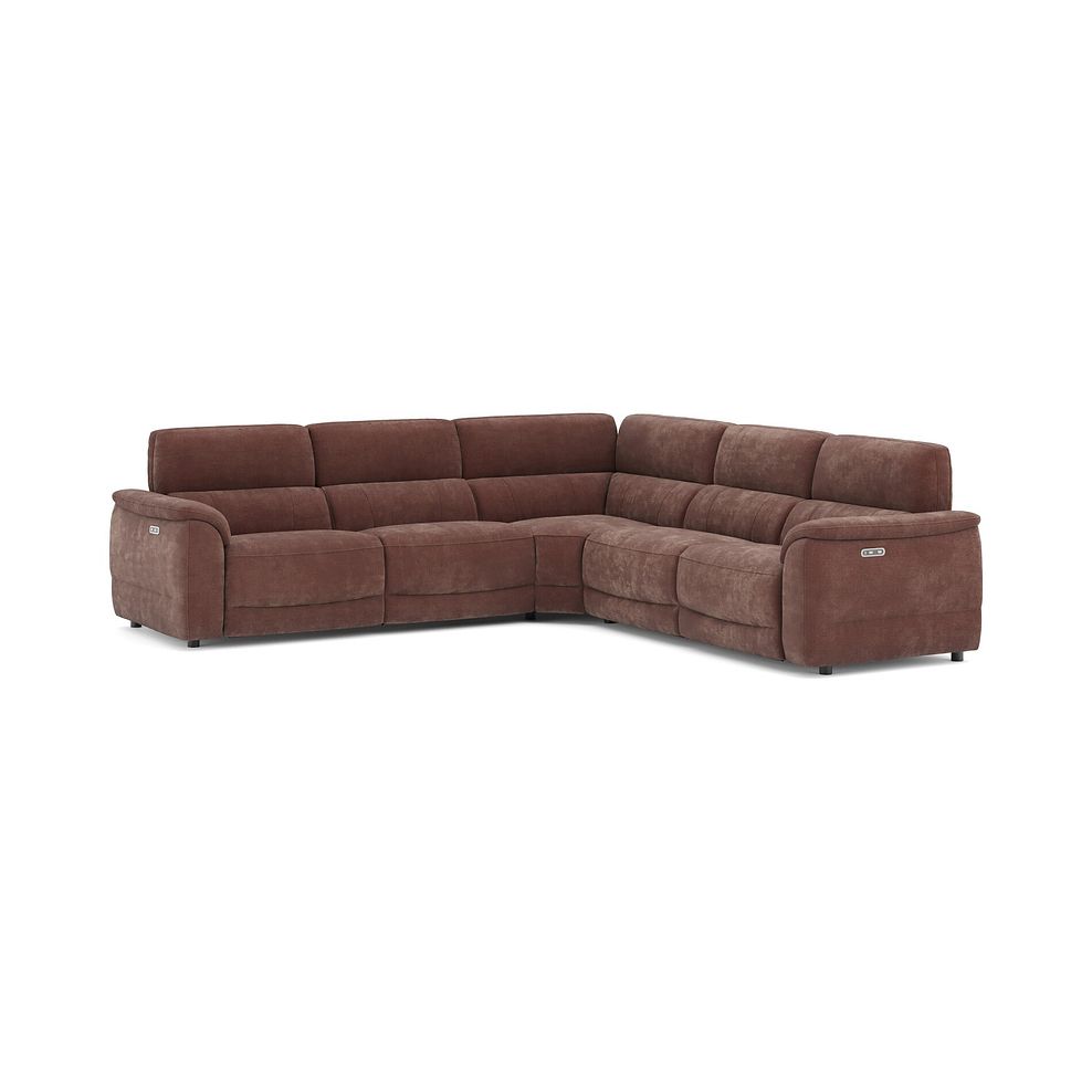 Phoenix Large Corner Electric Recliner Sofa in  Manhattan Burnt Sienna Fabric 1