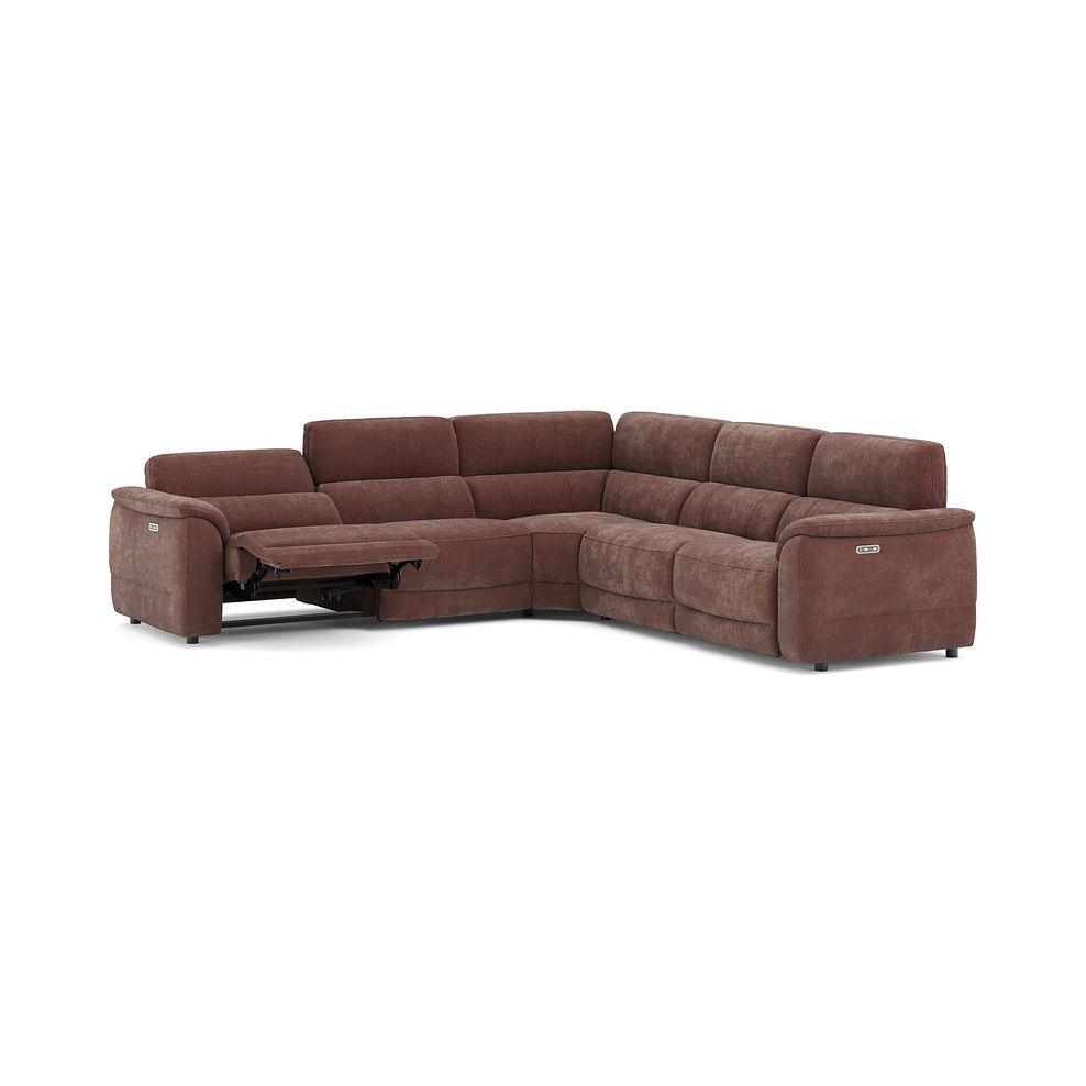 Phoenix Large Corner Electric Recliner Sofa in  Manhattan Burnt Sienna Fabric 3
