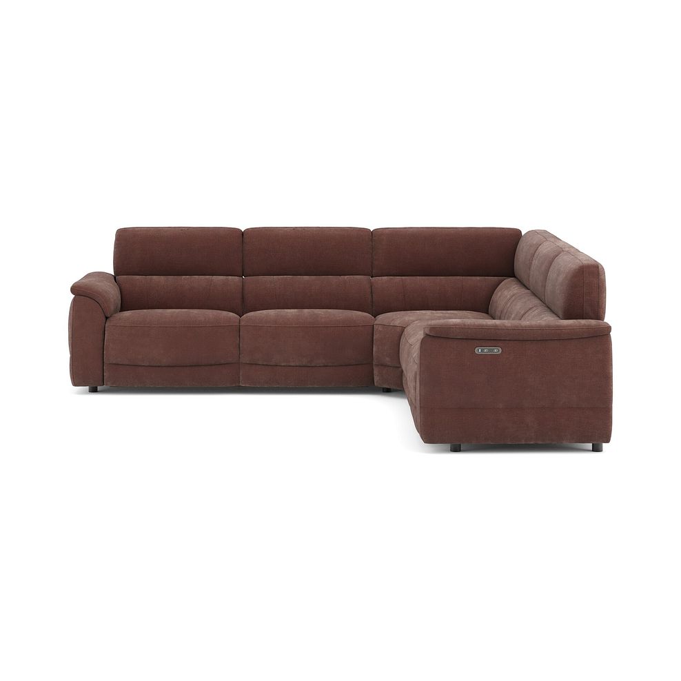 Phoenix Large Corner Electric Recliner Sofa in  Manhattan Burnt Sienna Fabric 2