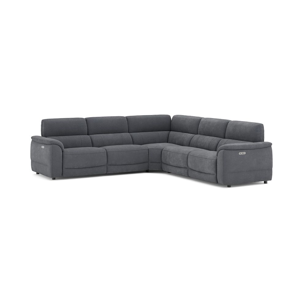 Phoenix Large Corner Electric Recliner Sofa in  Manhattan Charcoal Fabric 1