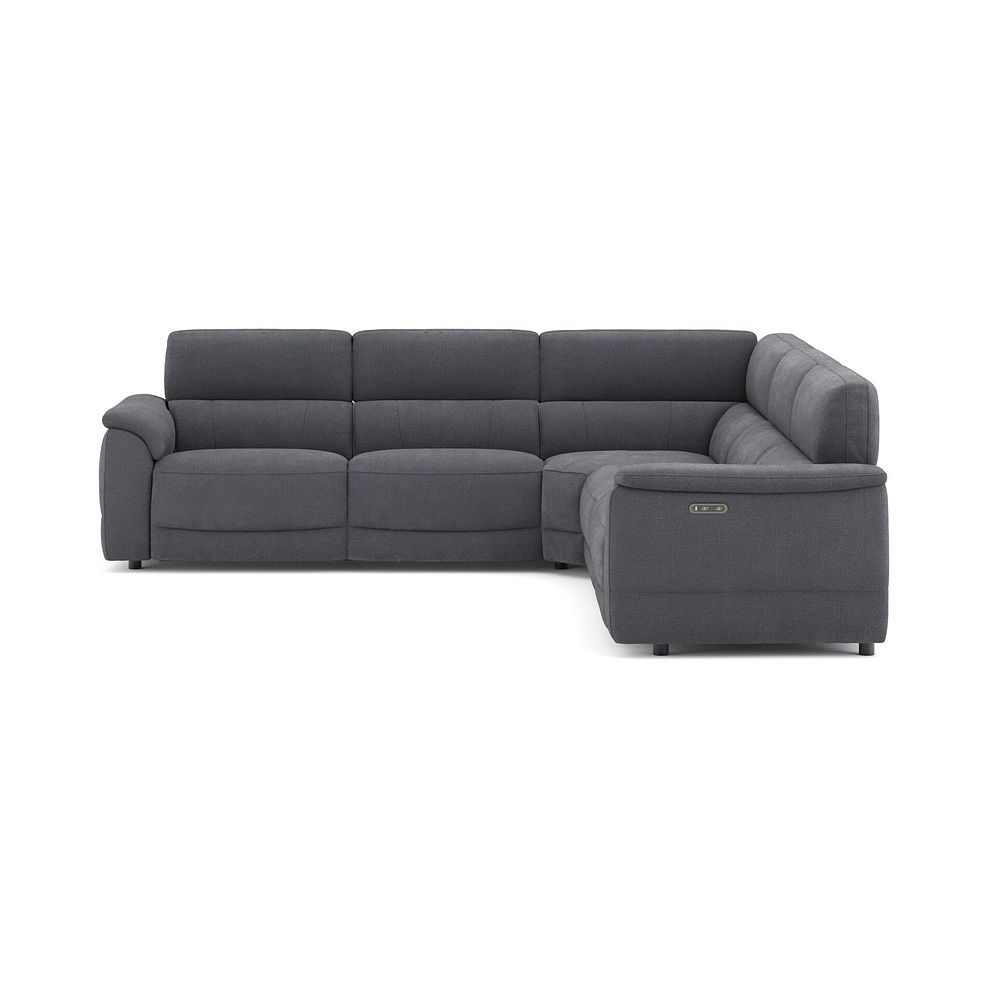 Phoenix Large Corner Electric Recliner Sofa in  Manhattan Charcoal Fabric 2