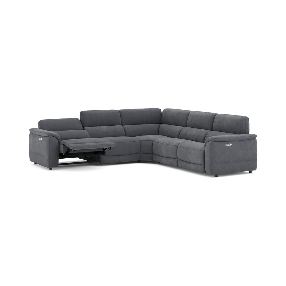 Phoenix Large Corner Electric Recliner Sofa in  Manhattan Charcoal Fabric 3