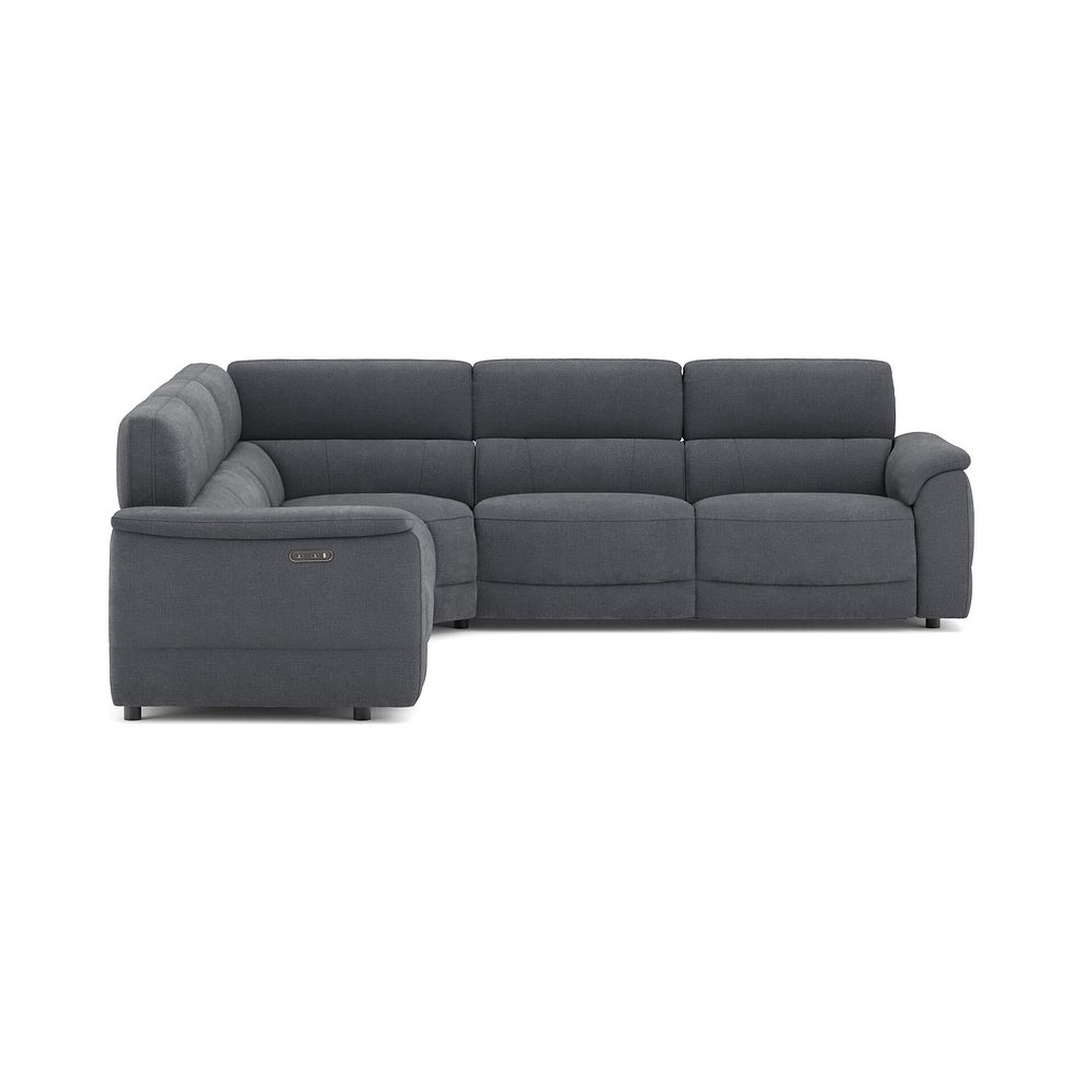 Phoenix Large Corner Electric Recliner Sofa in  Manhattan Charcoal Fabric 4