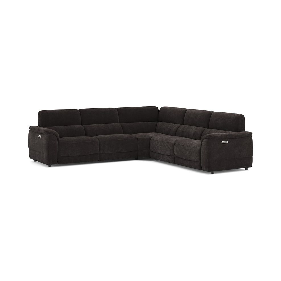 Phoenix Large Corner Electric Recliner Sofa in  Manhattan Mushroom Fabric 1