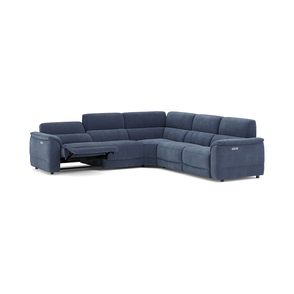 Phoenix Large Corner Electric Recliner Sofa in  Manhattan Navy Fabric 3